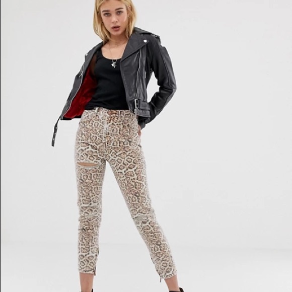 NWOT One Teaspoon Freebird Leopard Jeans - Picture 1 of 8